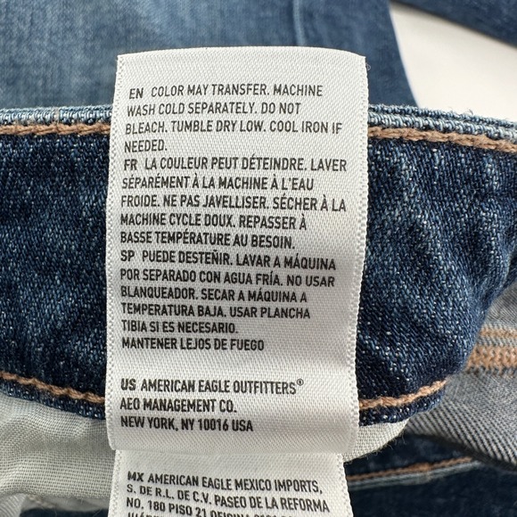 American Eagle Super High Rise Baggy Wide Leg Jeans Blue 12 Regular Denim NWOT - Picture 8 of 12